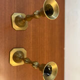 Pair of brass candle holders