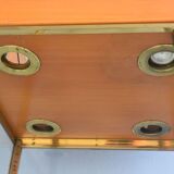 Brass and wood store window