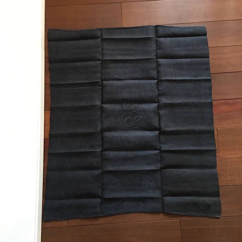 Old embroidered table napkin C C Black
