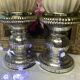 Set of 2 mercurized glass candle holders