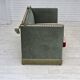1970s, Danish 2-seater drop arm "Spanish" sofa, green and red velour.