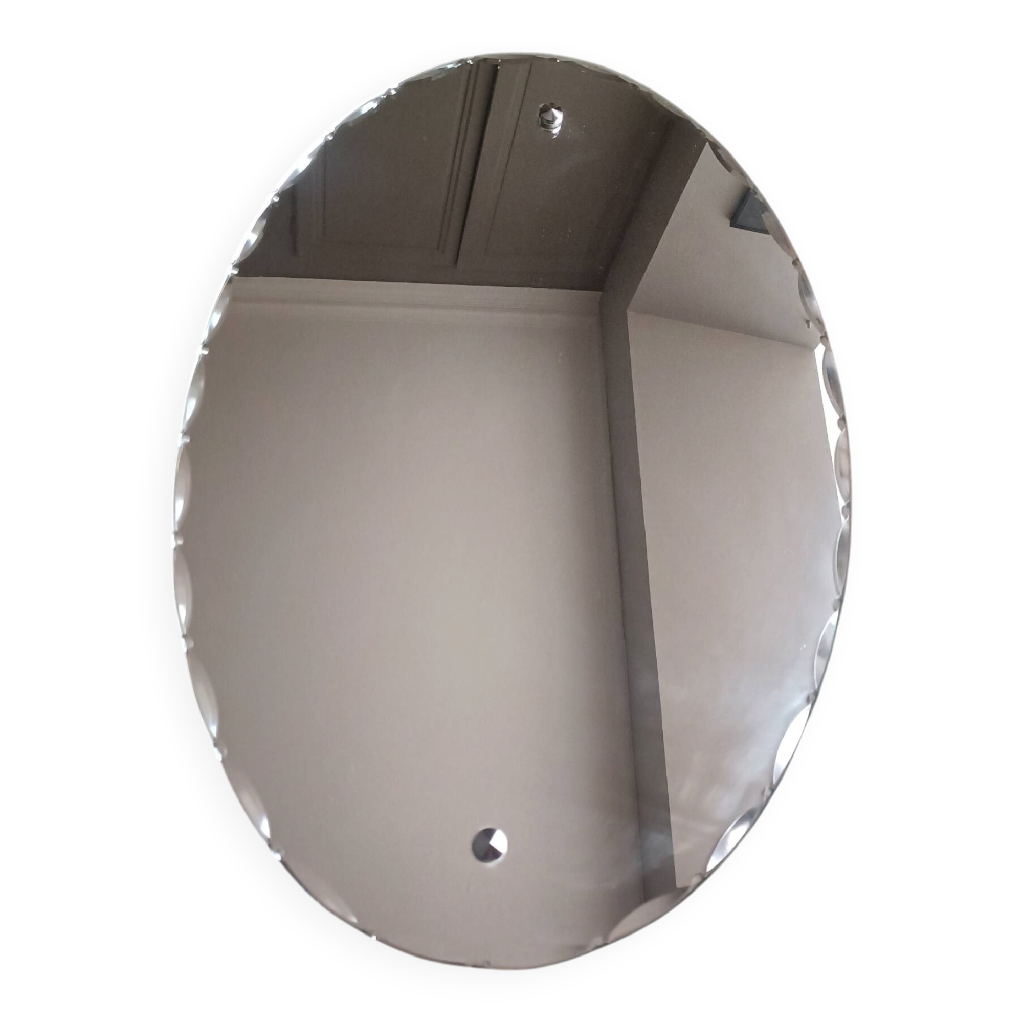 Miroir ovale biseauté Art Déco