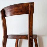 High chair in varnished wood 50s