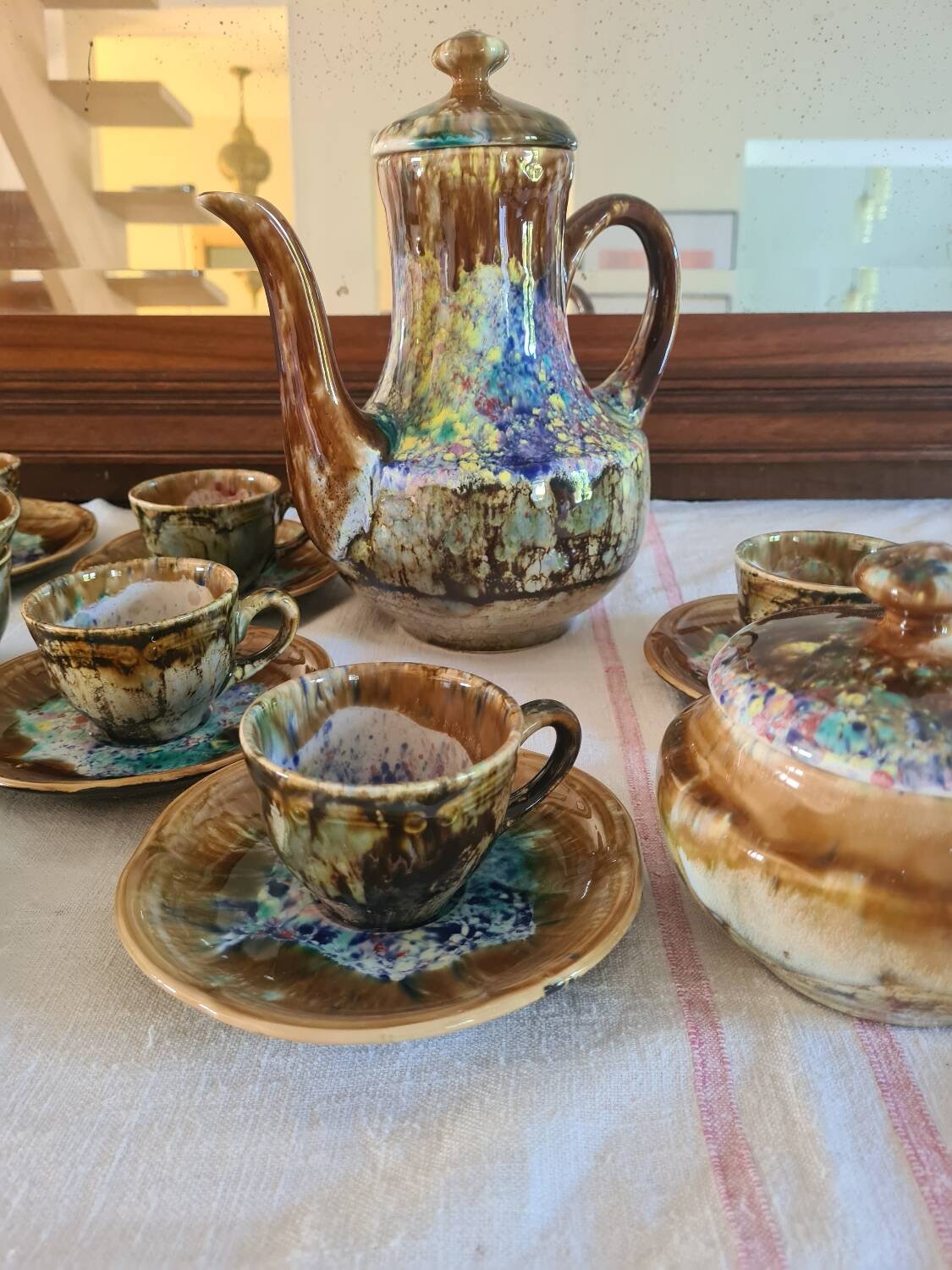 Gaston Gaubier Morvan stoneware coffee set