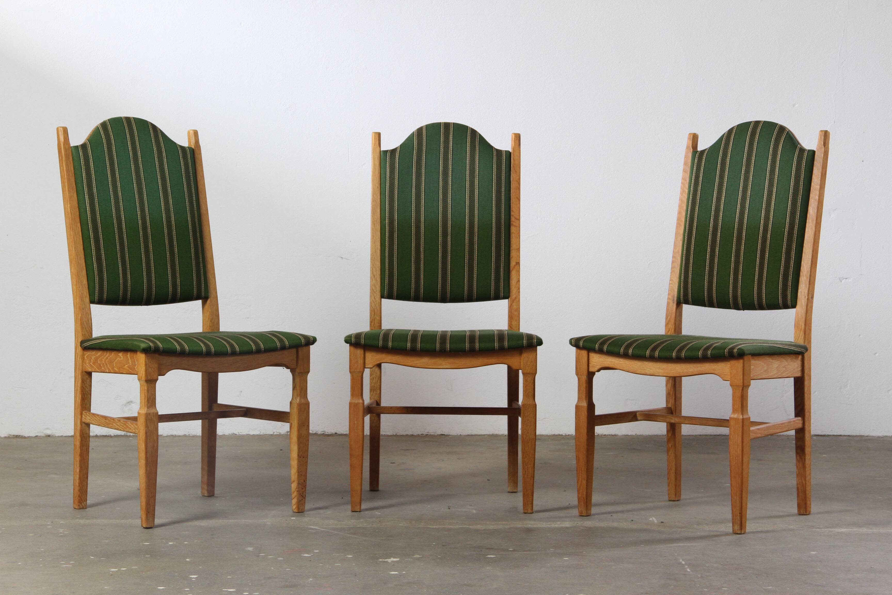 Vintage Danish Oak Dining Chairs, Henning Kjærnulf Style, 1960s, Set of 6