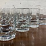 Set of 10 vintage bubbled liquor glasses