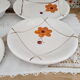 Set of vintage Italian dishes in ecru ceramic with daisy decoration "PRIMULA Made in Italy"