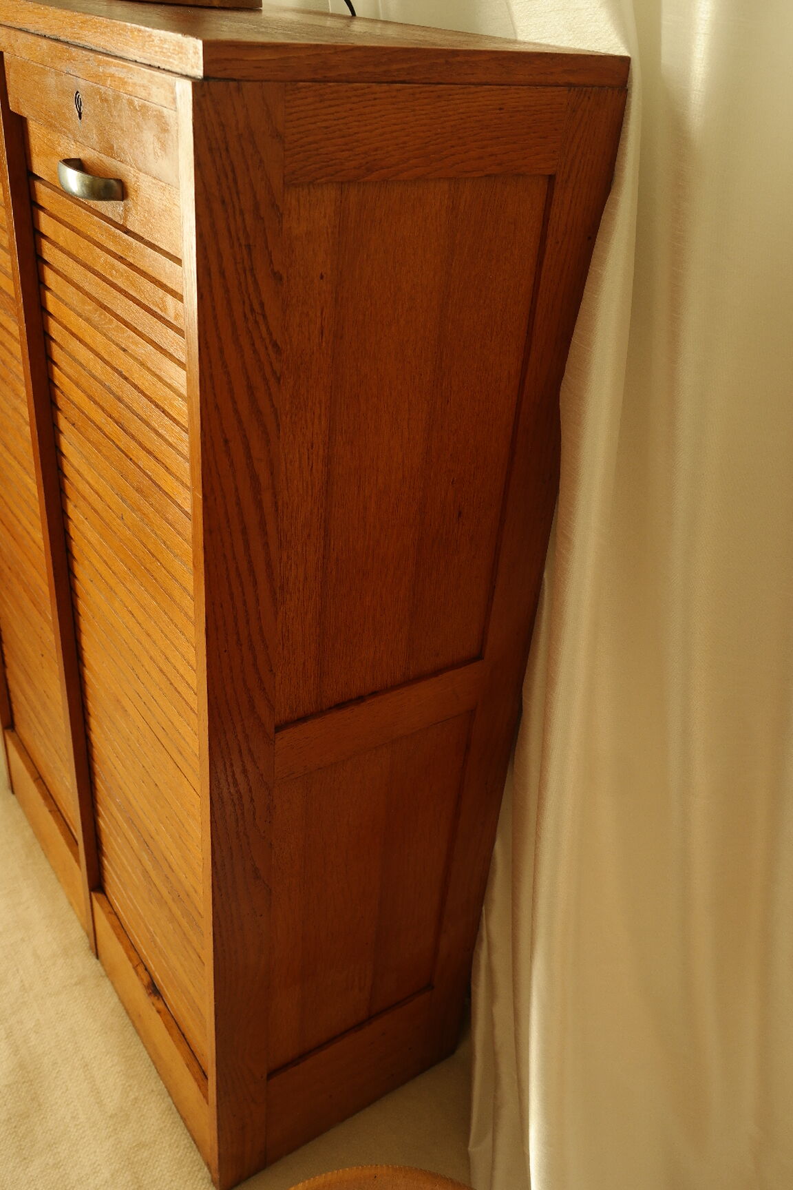 Radia vintage oak double curtain binder cabinet