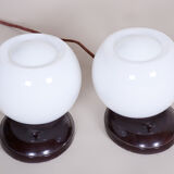 Pair of white Functionalism table lamps - 1930s Germany