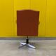 Vintage orange leather buttoned back gainsborough swivel desk chair from 1980