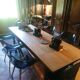 Lot of Opal Wox grey smoke chairs with beech legs.