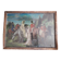 Old oil painting representing an equestrian scene
