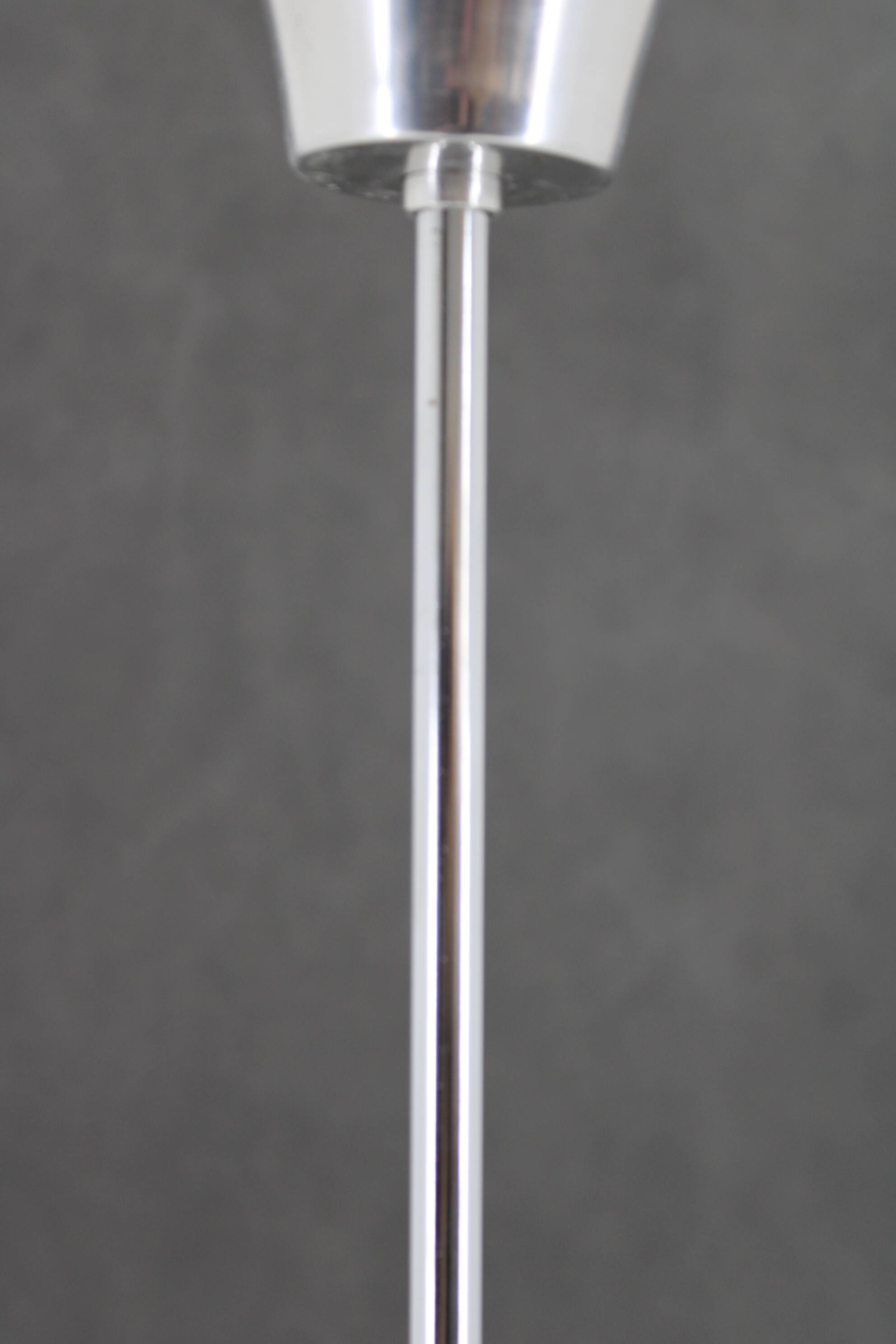 1970s Targetti Sankey Italian Chrome and Opaline Glass Chandelier