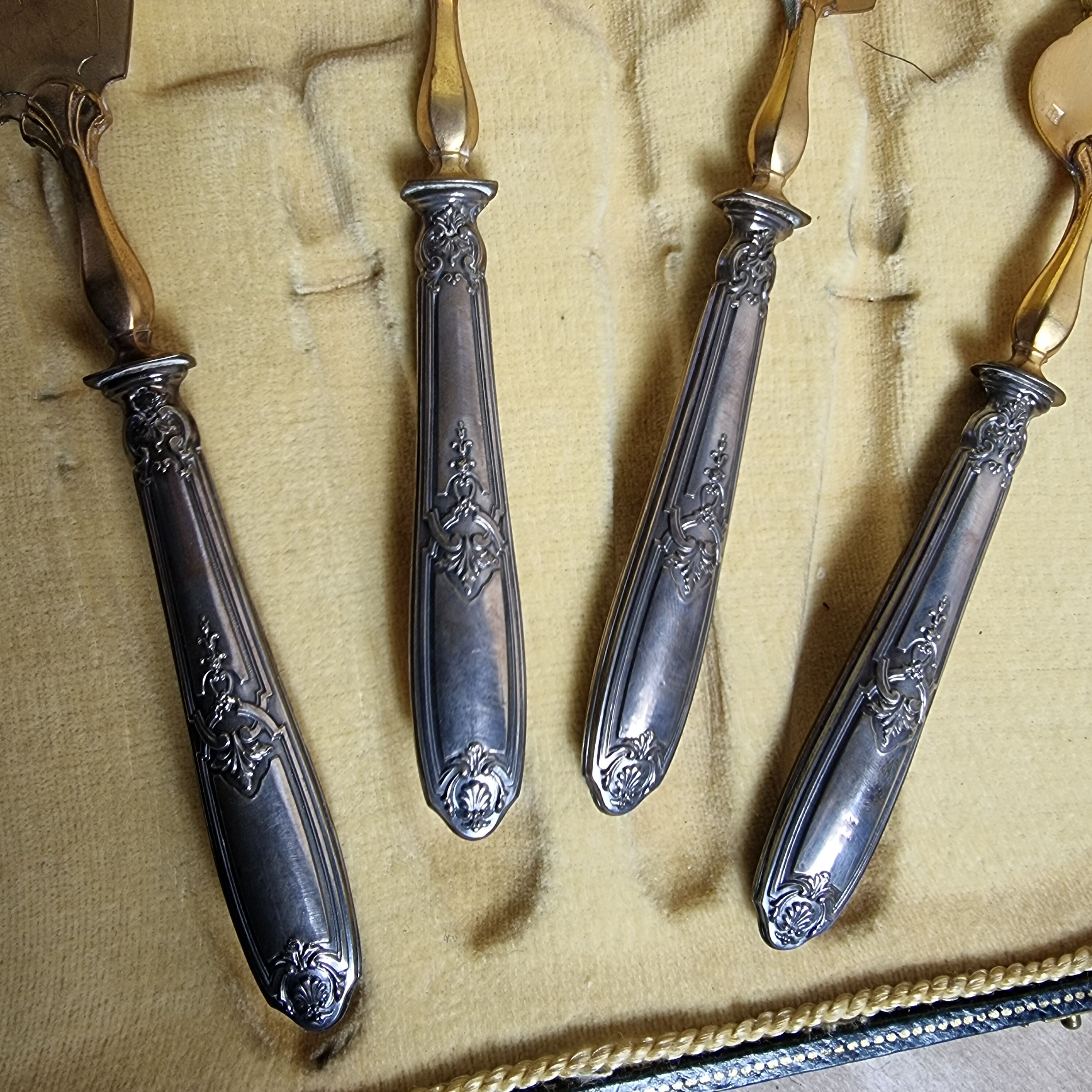Set of cutlery with silver vermeil