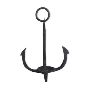 Candle holder wrought iron marine anchor