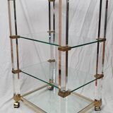 Glass and plexiglass rolling shelf Pierre Vandel