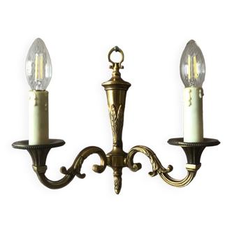 Bronze wall lamp with double candle