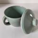 Covered sugar bowl in celadon ceramic – modernist lines
