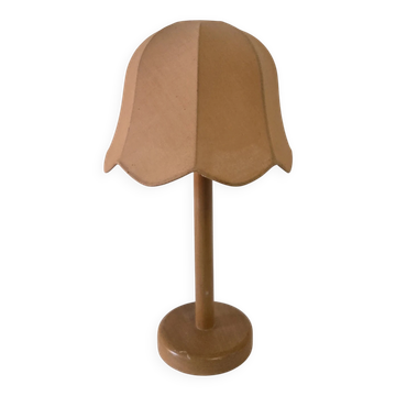 Lampe vintage bois et tissu