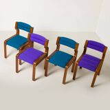 Set of 4 dining chairs by Jan Bocan / Zbynek Hrivnac / Ludvik Volak, 1970s.