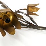 Floral brutalist wall lamp attributed to Maison Jansen 1970