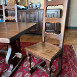 Lot table de monastère et 8 chaises