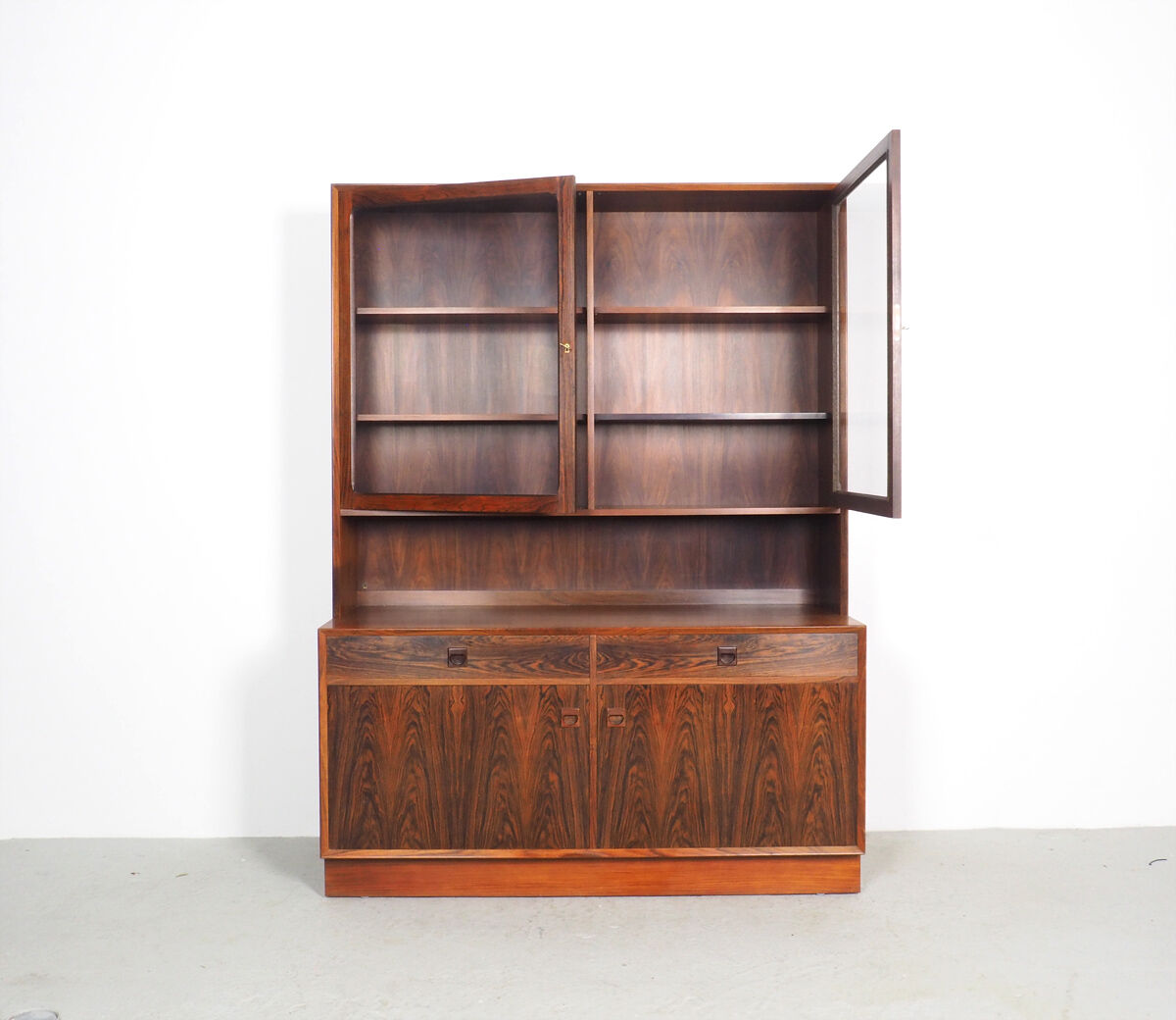 Danish design rosewood sideboard with display cabinet from Brouer, 1960s