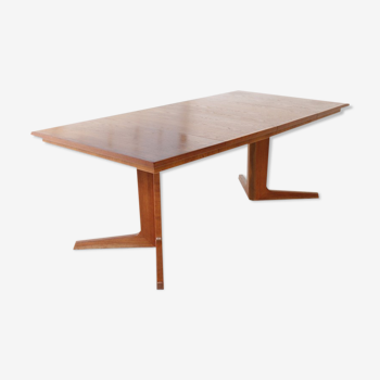 Square teak dining table