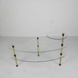 Etagere with 3 glass plates, kidney shape, 1950s