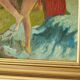 Original Swedish oil on panel painting – nude in colourful interior