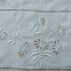old sheet flowers embroidered hand linen canvas ecru large returns 220 x 285 cm