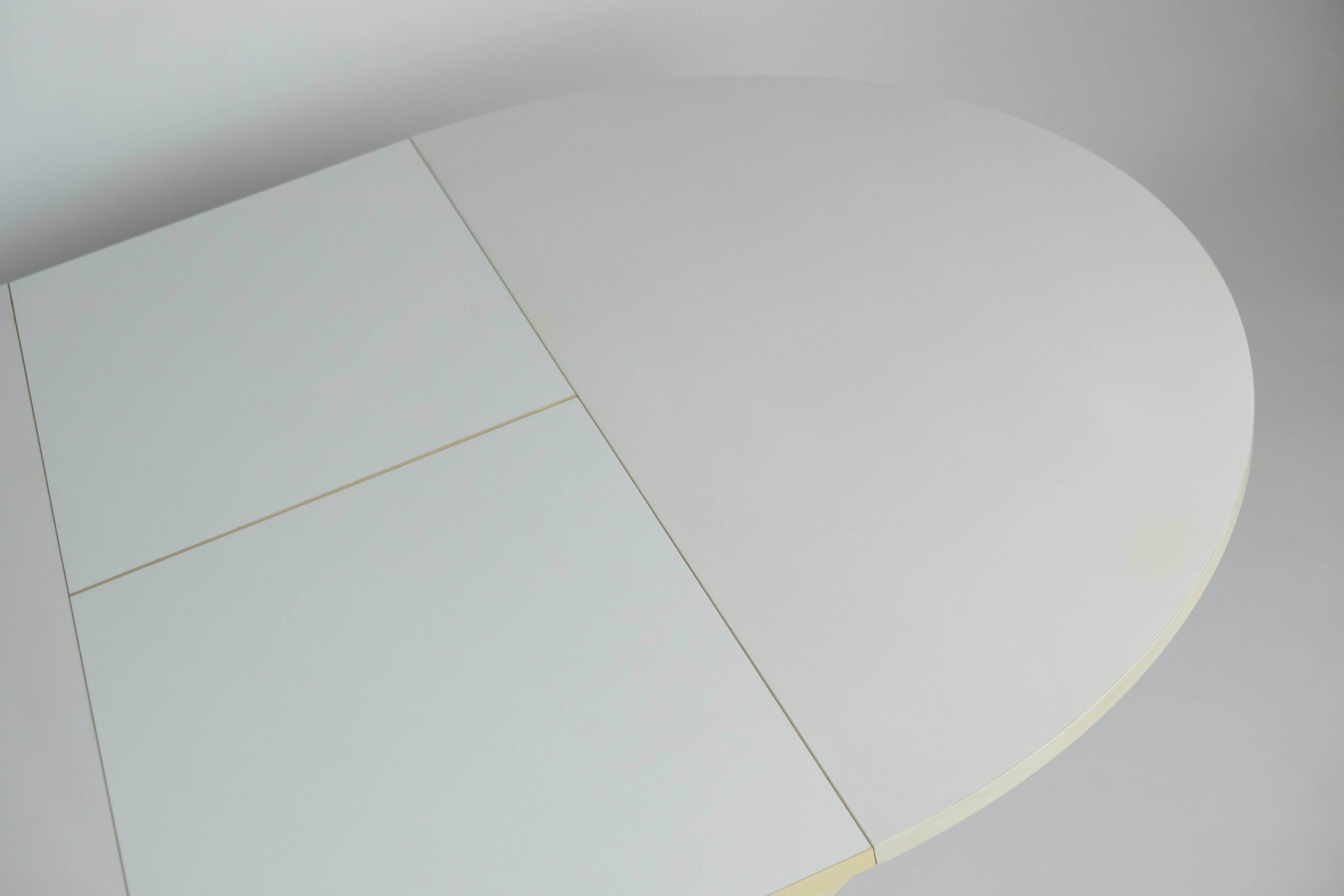 Vintage Dining Table Round Extandable 70s Space Age