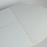 Vintage Dining Table Round Extandable 70s Space Age