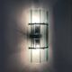 Pair of Italian Veca wall lamps in bluish glass, chrome, double lights