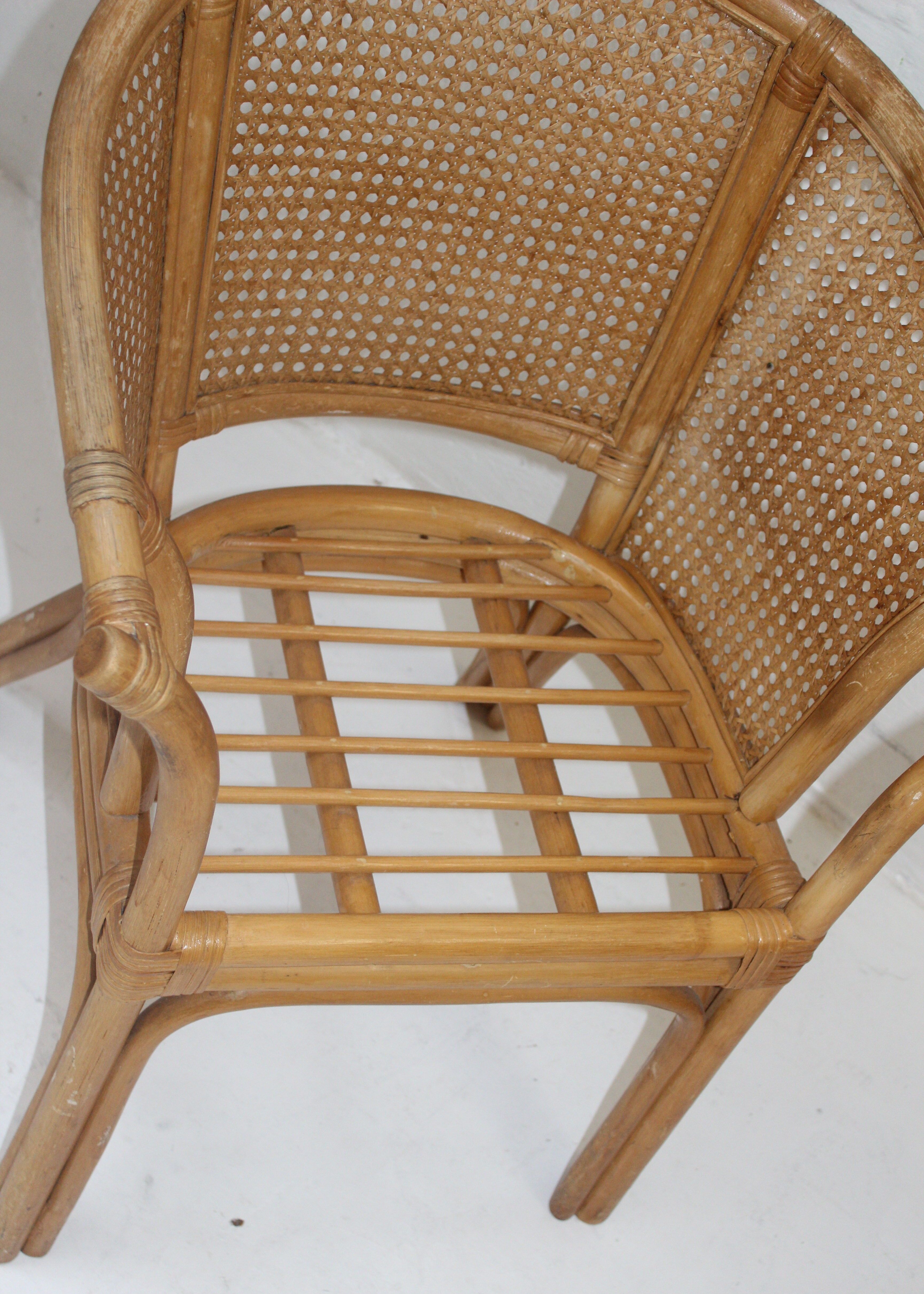 6 chaises ou fauteuils vintage en rotin