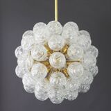Spectacular Sputnik chandelier with snow glass balls, Doria, Germany, 1970s.