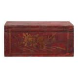 Small ancient garnet red chest (c.1900) #43