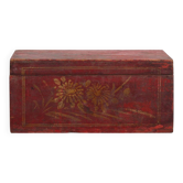Small ancient garnet red chest (c.1900) #43