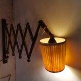 Scandinavian wooden scissor wall light fixture lamp 1960s