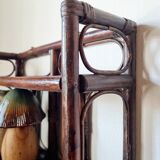 Vintage dark rattan wall shelf – Riviera & Bohemian style