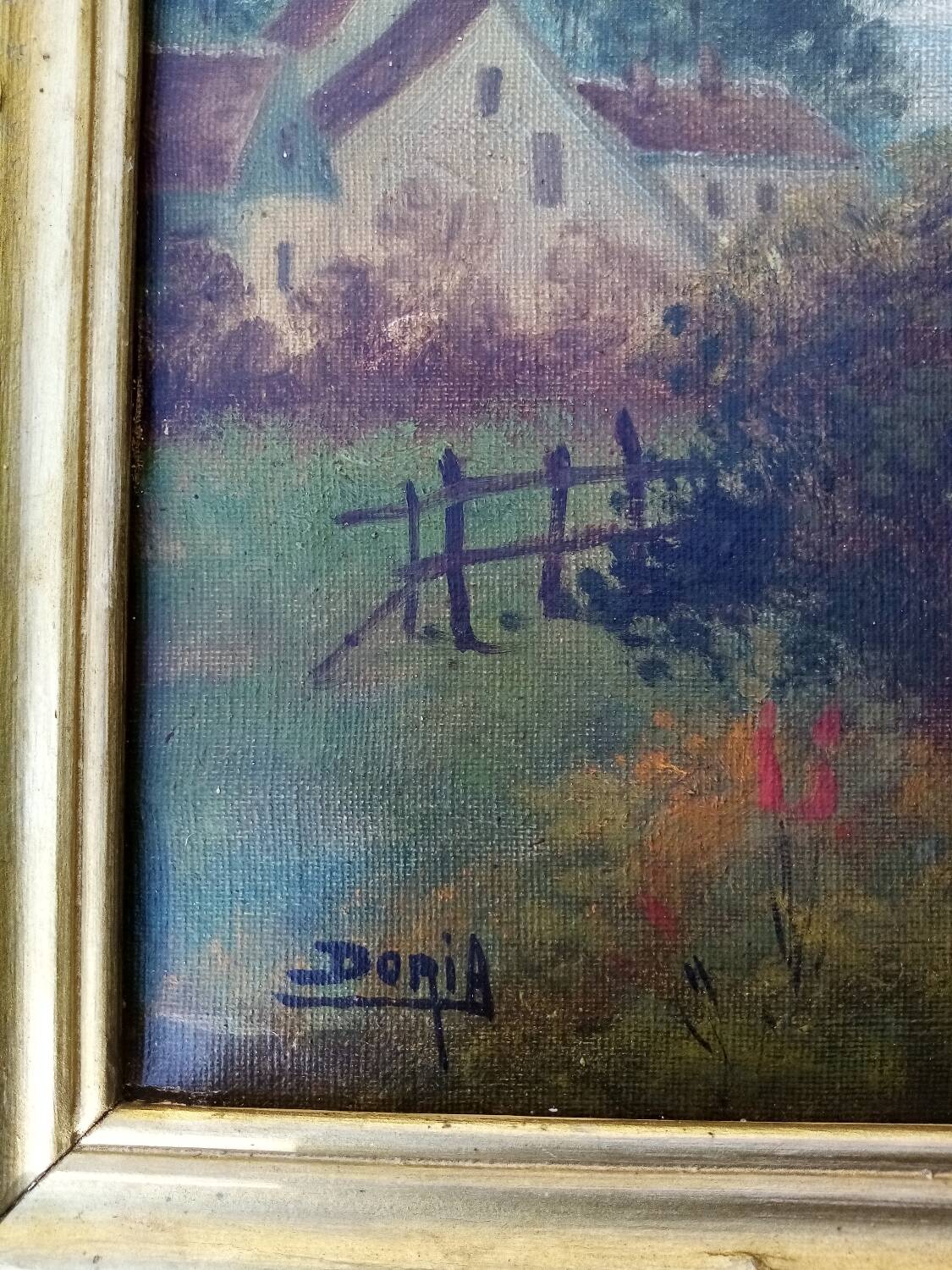 Farm landscape scene painting