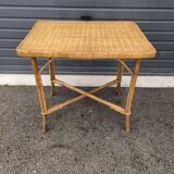 Rattan side table