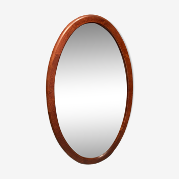 Oval wooden mirror