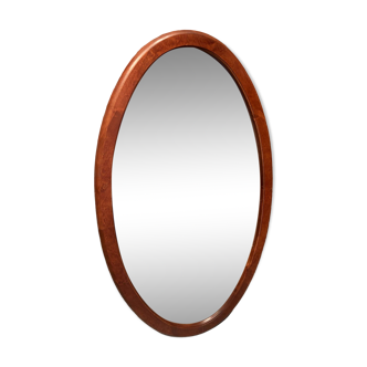 Oval wooden mirror