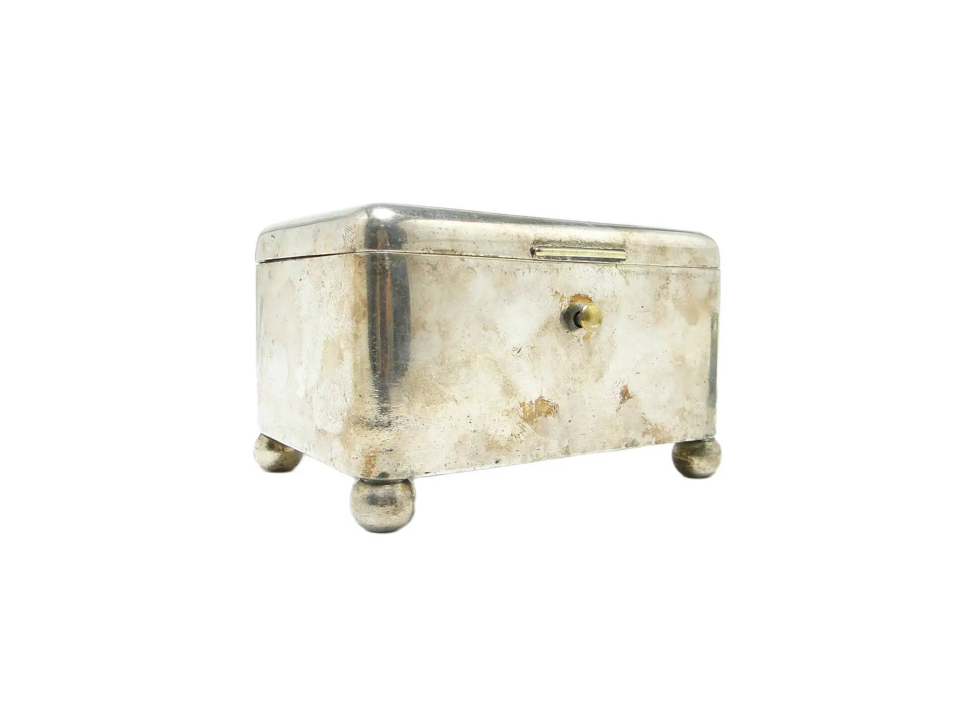 Art Deco sugar bowl, silver-plated brass, Norblin, Poland, 1920s.