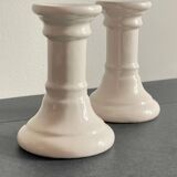 Pair of white ceramic candle holders