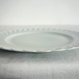 Set of 8 white twisted porcelain dinner plates Limoges Haviland