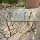 Vintage dessert table in glass and gold metal