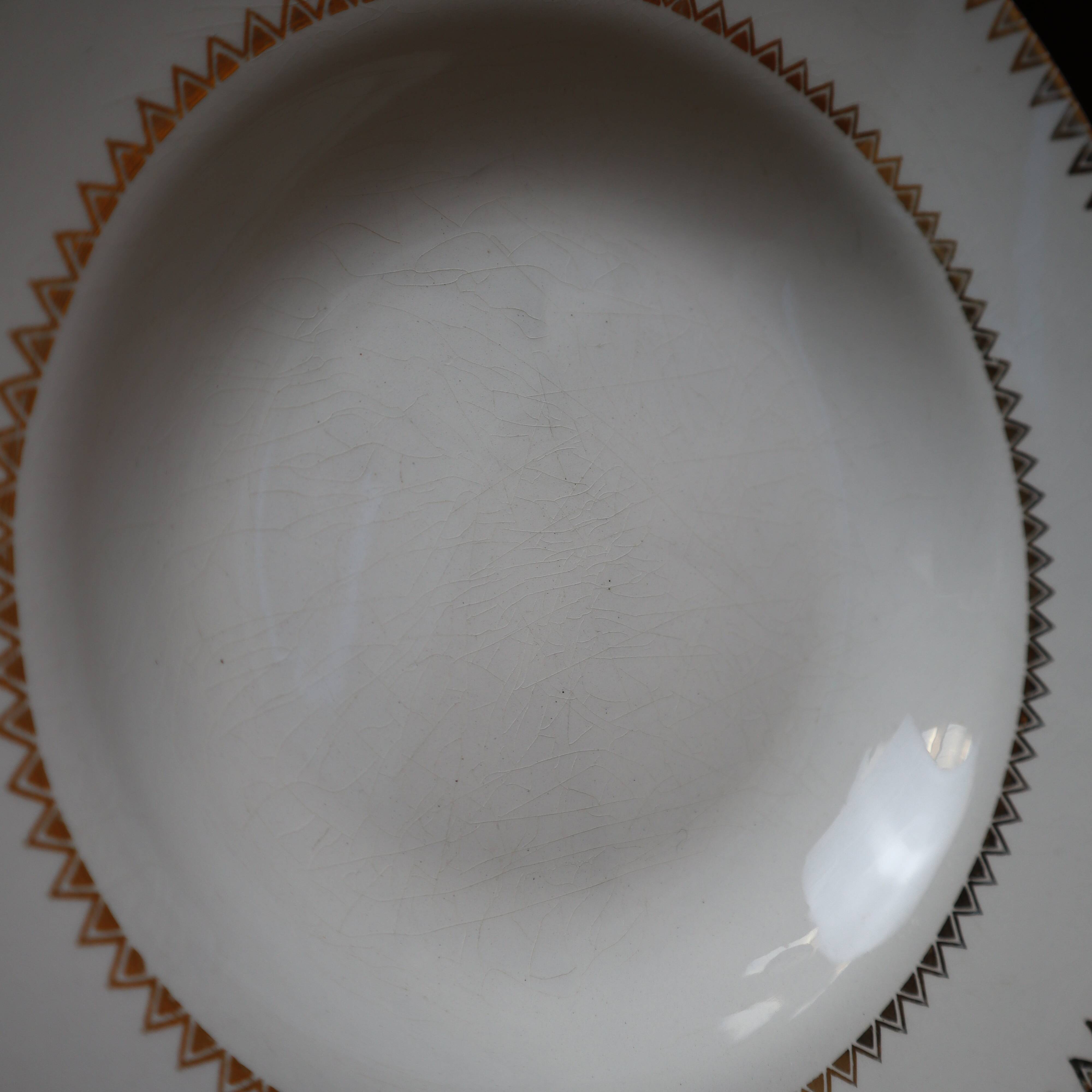 Set of 6 deep porcelain plates Golden Frise