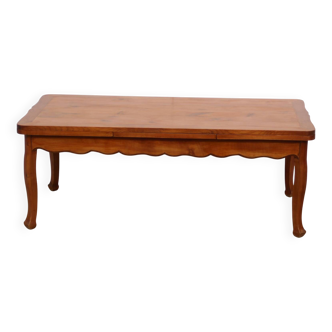 Grande table en merisier massif, rallonges intégrées